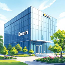 An illustration of a modern and professional business office for a company named 'Barcin'