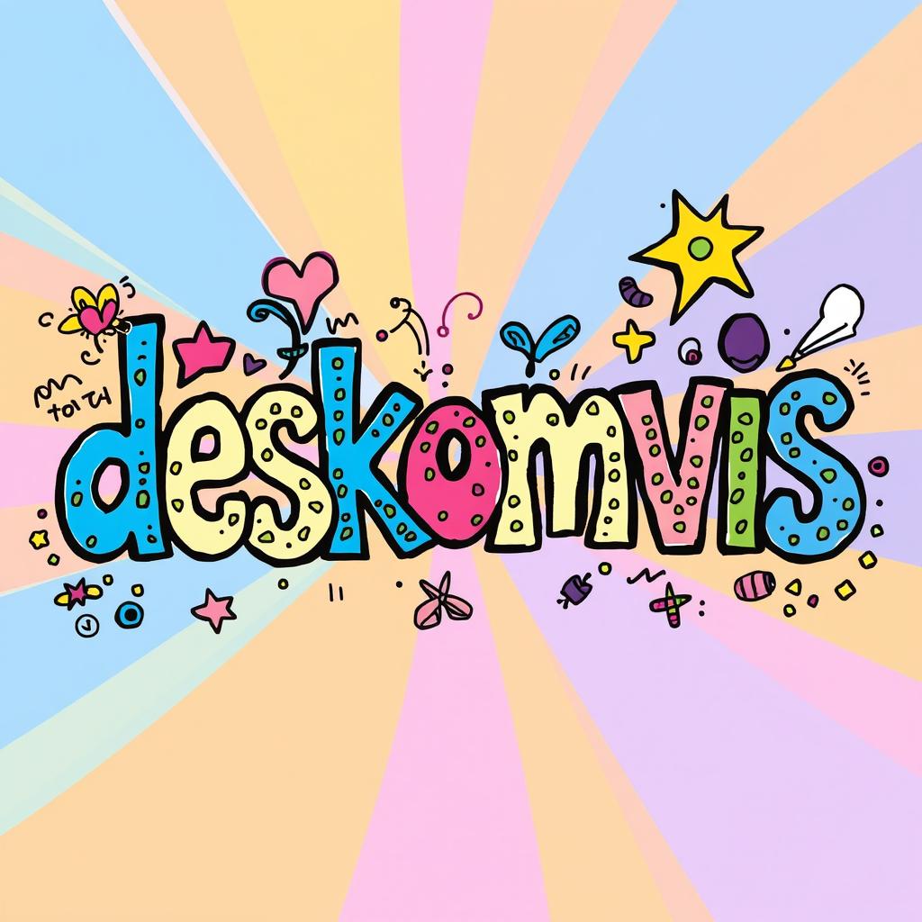 A fun and creative doodle art featuring the word 'deskomvis' in an artistic style