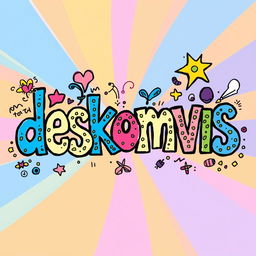 A fun and creative doodle art featuring the word 'deskomvis' in an artistic style