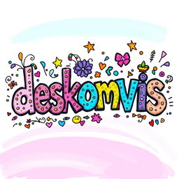 A fun and creative doodle art featuring the word 'deskomvis' in an artistic style