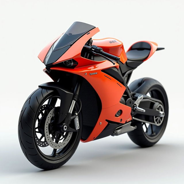 A futuristic hyper naked motorcycle with an elegant design, featuring a full-body image in 8K resolution, viewed from the front and side