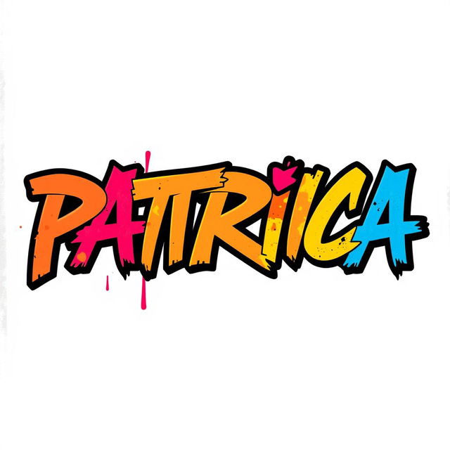 The name 'PATRICIA' designed in a bold, dynamic rapper's font style, featuring vibrant colors and an urban graffiti aesthetic