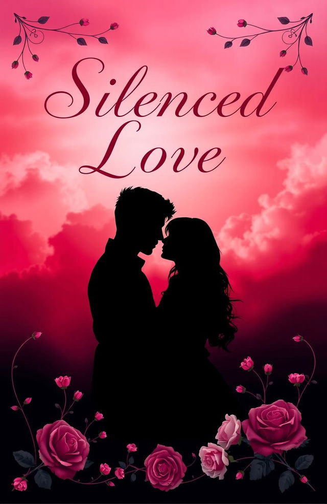 A captivating book cover featuring the title "Silenced Love" elegantly displayed in a flowing, romantic font