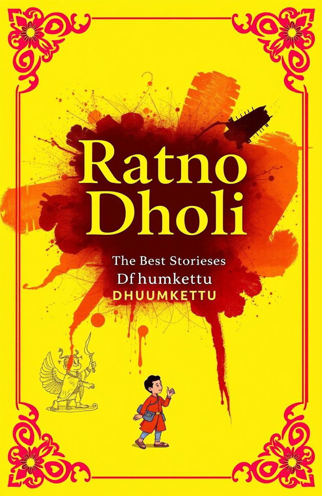 A creatively designed book cover for 'Ratno Dholi: The Best Stories of Dhumketu, Translated by Jenny Bhatt'