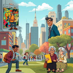A series of vignettes capturing the lives of diverse characters in a bustling city