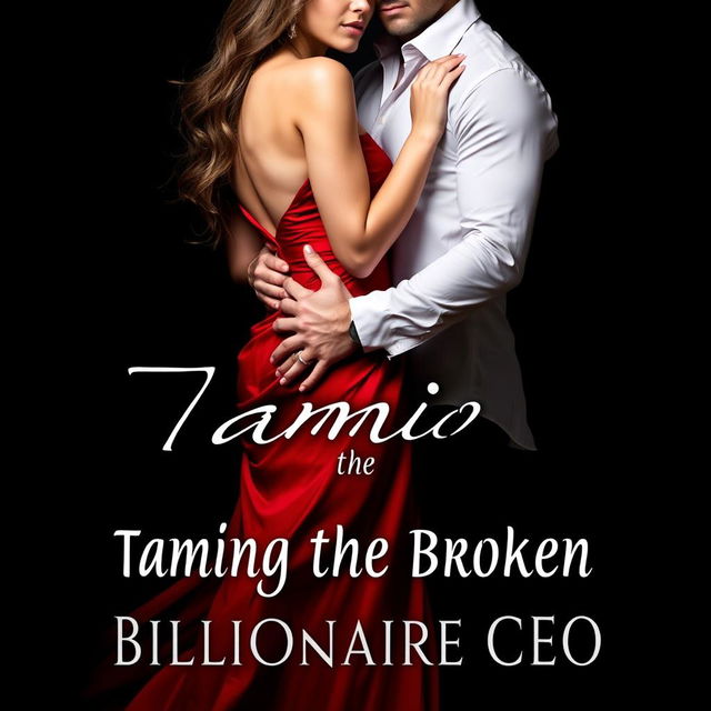 An alluring romance book cover featuring a dark black background that sets an intense and dramatic tone