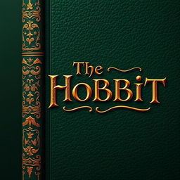 An artistic representation of a book spine for 'The Hobbit', designed in an old-fashioned style