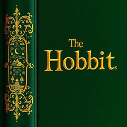 An artistic representation of a book spine for 'The Hobbit', designed in an old-fashioned style