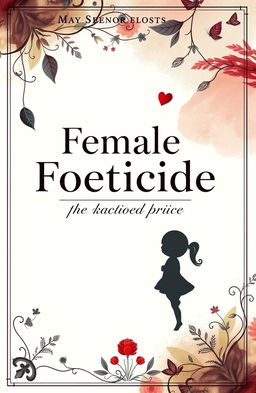 A visually striking cover page for a school biology project on female foeticide, featuring a thoughtful and artistic representation of the theme