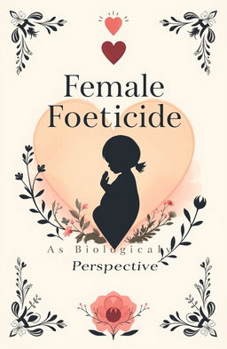 A visually striking cover page for a school biology project on female foeticide, featuring a thoughtful and artistic representation of the theme
