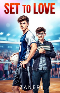A captivating cover for a boys' love (BL) novel titled 'Set to Love' by Zanerie