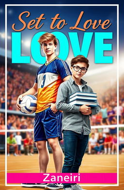 A captivating cover for a boys' love (BL) novel titled 'Set to Love' by Zanerie