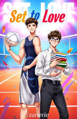 A captivating BL cover design featuring two young men