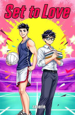 A captivating BL cover design featuring two young men