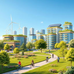 A visually striking illustration showcasing the concept of sustainable engineering
