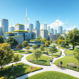 A visually striking illustration showcasing the concept of sustainable engineering