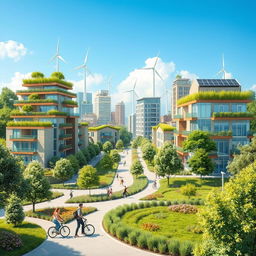 A visually striking illustration showcasing the concept of sustainable engineering