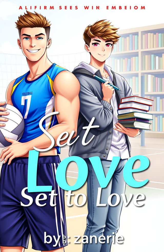 A captivating Boys' Love (BL) cover featuring two young men