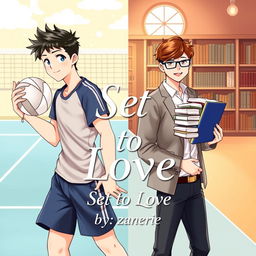 A charming Boys' Love (BL) cover depicting two young men