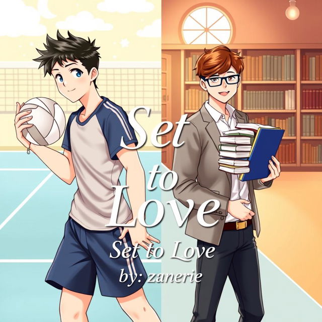 A charming Boys' Love (BL) cover depicting two young men