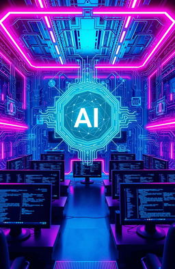 A futuristic, high-tech representation of artificial intelligence within a digital environment