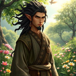 A handsome earth spirit from Central Asia, showcasing striking features and a regal presence