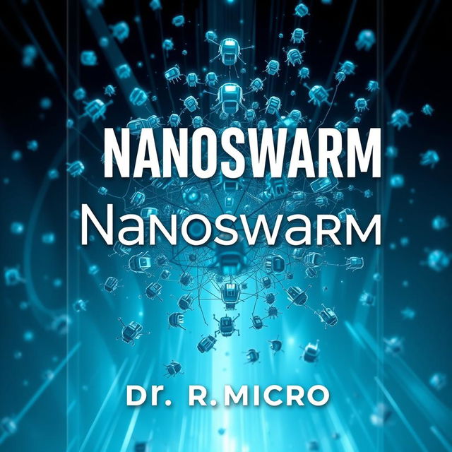 A captivating book cover design for the hard sci-fi novel 'Nanoswarm' by Dr