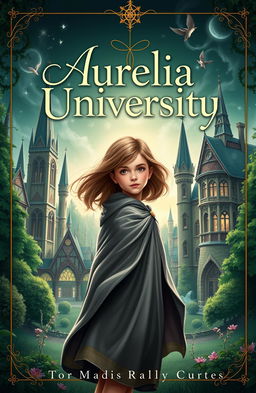 A captivating book cover for the story titled 'Aurelia University'