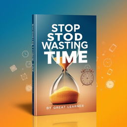 A contemporary and striking book cover design for 'Stop Wasting Time' by Great Learner