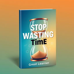 A contemporary and striking book cover design for 'Stop Wasting Time' by Great Learner