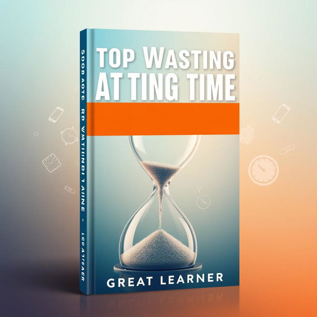 A contemporary and striking book cover design for 'Stop Wasting Time' by Great Learner