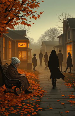 A small, quaint town scene set in Middletown, emphasizing an atmosphere of whispers and secrets