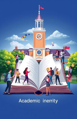 An artistic representation of academic integrity, symbolizing honesty and ethical behavior in academia