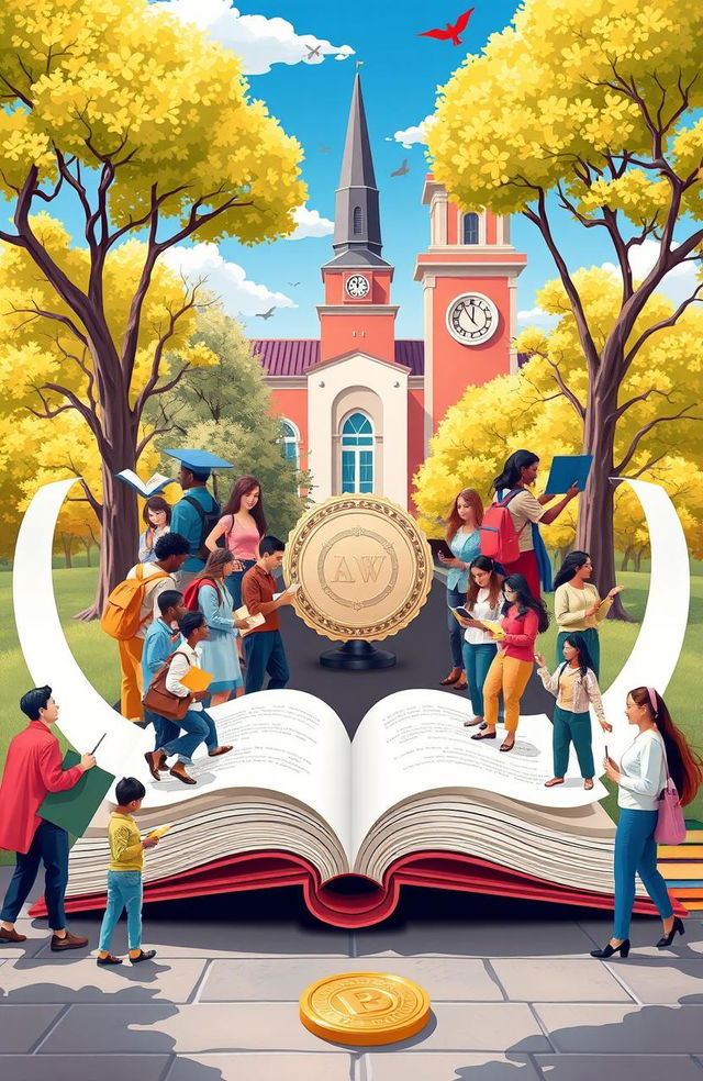 An artistic representation of academic integrity, symbolizing honesty and ethical behavior in academia