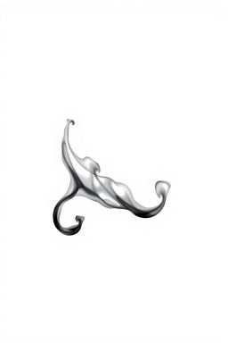 A striking black and white representation of a flame, vividly contrasting against a pure white background