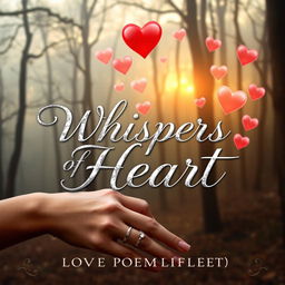 A captivating book cover for 'Whispers of Heart,' a love poem collection