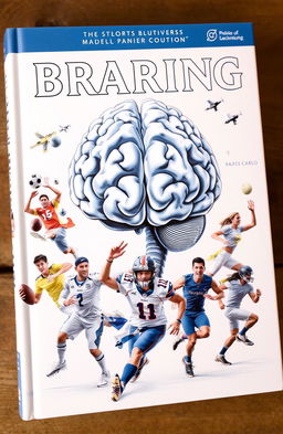 A professional book cover design featuring a large, detailed illustration of a human brain as the central focus