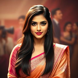 A striking portrait of Nayanthara, the renowned Indian actress, exuding charm and charisma