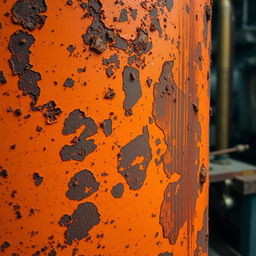 A stunningly detailed and realistic close-up of a rusty metal surface, showcasing vibrant orange and brown color textures