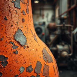 A stunningly detailed and realistic close-up of a rusty metal surface, showcasing vibrant orange and brown color textures