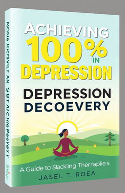 An informative and visually appealing cover for a self-help book titled 'Achieving 100% in Depression Recovery: A Guide to Stacking Therapies'