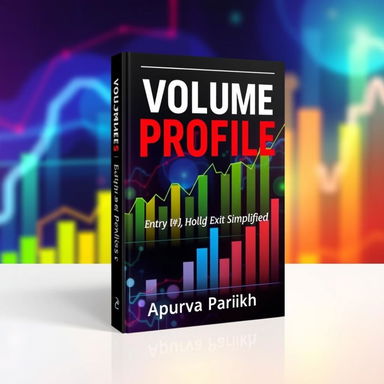 A captivating book cover design for "Volume Profile: Entry, Hold, and Exit Simplified" featuring bold, modern typography for the title and subtitle