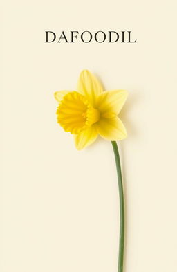 A beautiful daffodil flower elegantly positioned on a light cream background