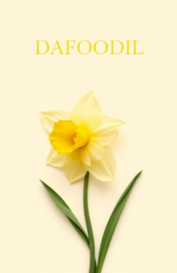 A beautiful daffodil flower elegantly positioned on a light cream background