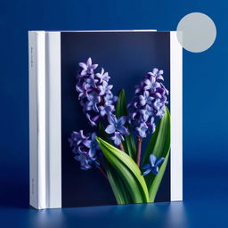 A captivating book cover design featuring exquisite water hyacinth flowers contrasted against a deep blue background