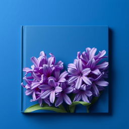 A captivating book cover design featuring exquisite water hyacinth flowers contrasted against a deep blue background