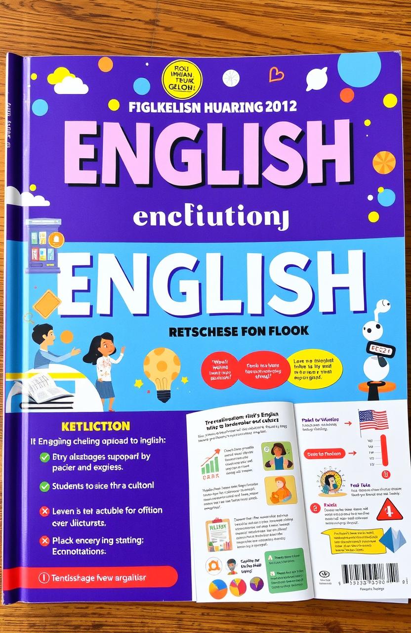 A vibrant and colorful English language textbook designed for 12th-grade high school students