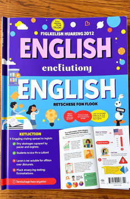 A vibrant and colorful English language textbook designed for 12th-grade high school students