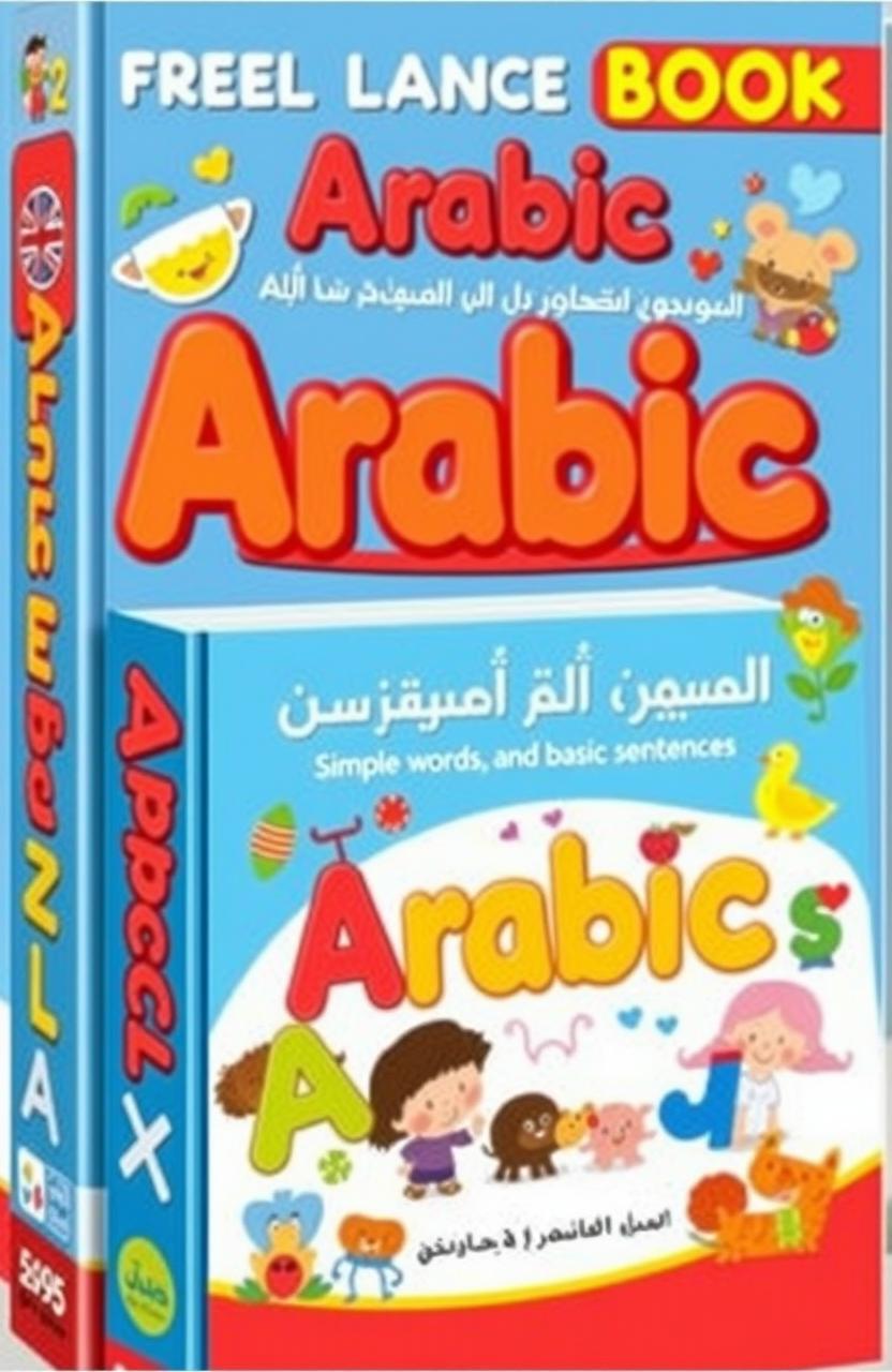 An educational Arabic language book designed specifically for children, featuring colorful illustrations and engaging activities