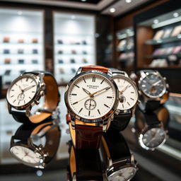 A collection of automatic luxury wristwatches showcasing their super thin designs